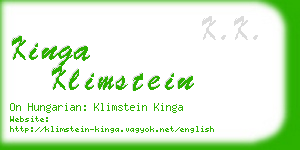 kinga klimstein business card